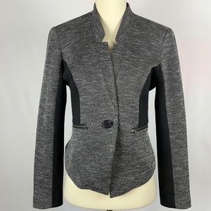 Halogen Gorgeous Tweed Blazer w/Black Trim & Zipper Pockets - Size Small